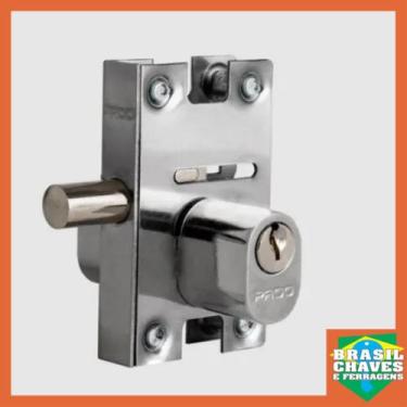 Imagem de Fechadura para Porta de Vidro Blindex de Bater PV 02 Cromada Cilindro 