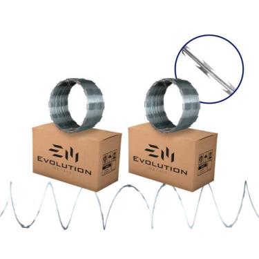 Imagem de Cerca Concertina De Arame Para Muro Galvanizada 30cm 20 Metros - Evolu