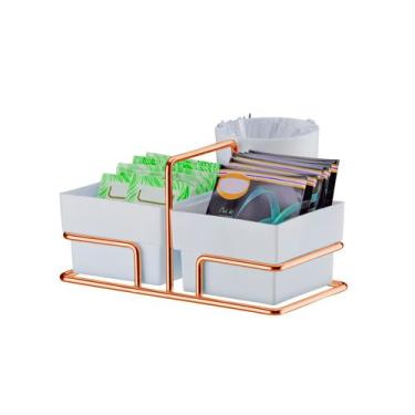 Imagem de Suporte Café Porta Sachê Duplo Mexedor Organizador Rosé Gold - Future,