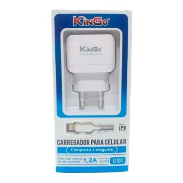 Imagem de Kit Cabo Carregador 1.2A Kingo - USB X Lightning U101