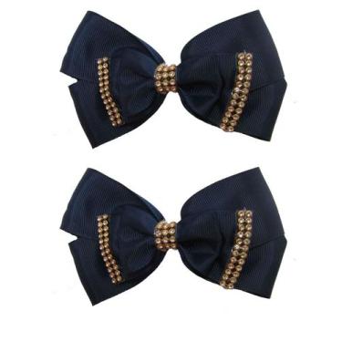 Imagem de Laço De Cabelo Adulto Elegante De Luxo 2 UNIDADES - POP, Azul Escuro