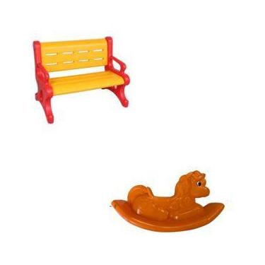 Imagem de Playground com Banco Plástico e Unicórnio  Diversão Garantida para Cri