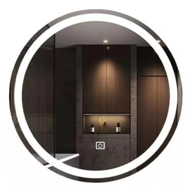Imagem de Espelho jateado redondo iluminado com led frio e touch 60cm - Woodglas