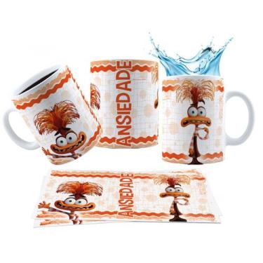 Imagem de Caneca 325ml Divertidamente 2 Personagens Tristeza Ansiedade - LARANJA