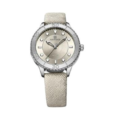 Imagem de Relógio Feminino Naviforce Pulseira Couro Nf5020 Gelo