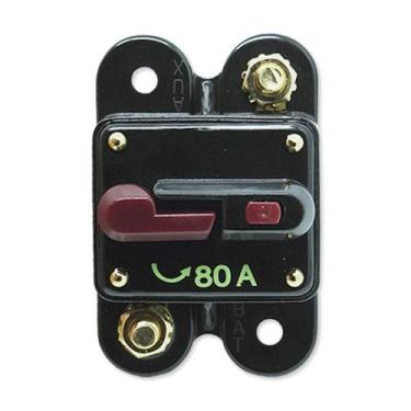 Imagem de Disjuntor Automotivo 80A Proteção Som Bateria Resetável Liga Desliga -