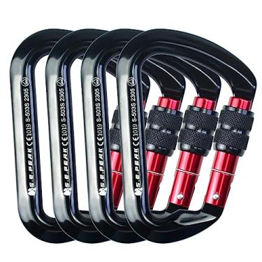 Imagem de S.E.PEAK Sepeak Uiaa Ce 30Kn Mosquetão de Escalada com Trava, Grampo de Parafuso Profissional Resistente para Escalada Ao Ar Livre, Montanhismo, Rapel, Acampamento, Caminhada, Balanço, Gancho de Mosqu