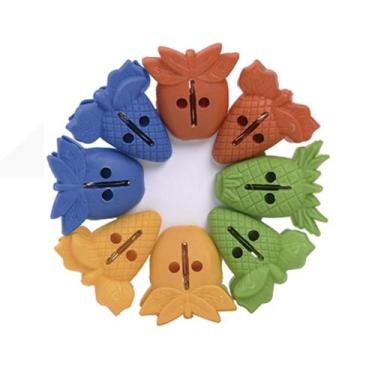 Imagem de Kit 8 Peças Pregadores de Abacaxi Colorido Roupa Varal - WELLMIX, ABAC