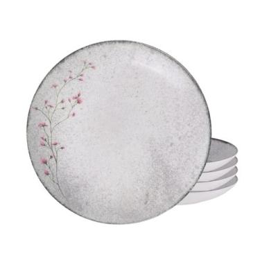 Imagem de Jogo de Pratos Fundo 21cm Kit 4 Peças Em Porcelana Floralis Tramontina