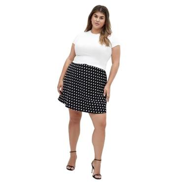 Imagem de City Chic Saia Plus Size Adelyn Cream SPOT Print, Polkadot, 46
