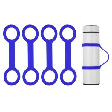 Imagem de PATIKIL Alça de suporte de garrafa de água, 4 peças de silicone macio portátil antiderrapante alça de suporte de garrafa de água para corrida ao ar livre, bicicleta, academia, corrida, transporte,