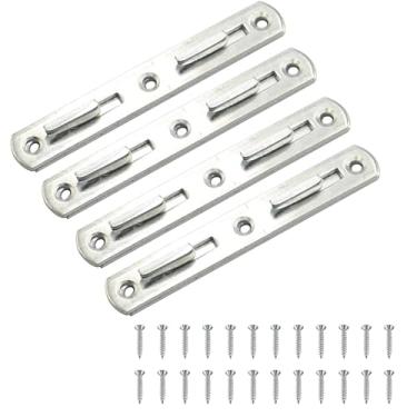 Imagem de LXLVOUEG Conjunto de 4 suportes de fixação de trilho de cama, peças de reposição de ferragens de cama de madeira, ganchos nos trilhos da cama, acessórios de conexão, ferragens de trilho de estrutura