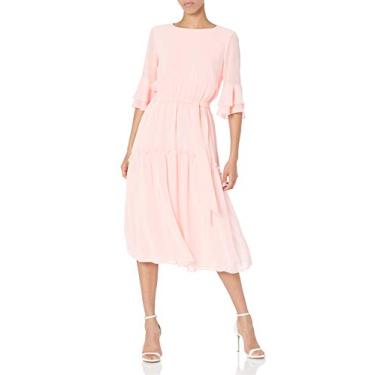 Imagem de Anne Klein Vestido feminino manga sino, Flor de cerejeira, GG