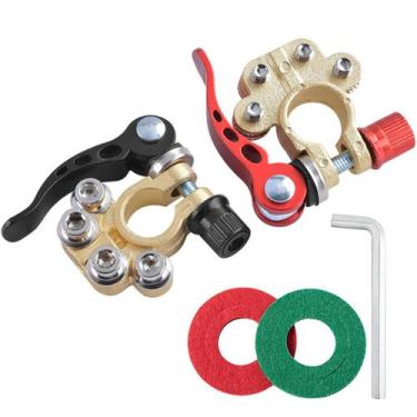 Imagem de Par Conector de Bateria Engate Rápido Dourado Para Carro - Bbacomercio