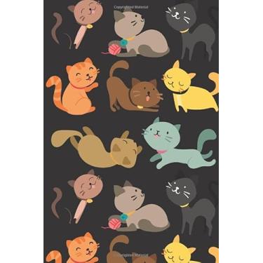 Imagem de Cats: Cute Colorful Cat Pattern Sketchbook Eyes Cat 6x9 Inches 100 Pages Lined Notebook, Journal, Organizer, Diary, Composition Notebook, Gifts for Cat Lovers