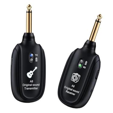 Imagem de Amagogo Transmissor de áudio receptor instrumento elétrico, plug and play guitarra transmissor receptor de guitarra sem fio para ao vivo