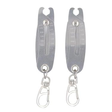 Imagem de 2 Peças Medidor de Rosca Métrica e Imperial Chaveiro Verificador de Rosca Portátil Identificador de Medidor de Rosca