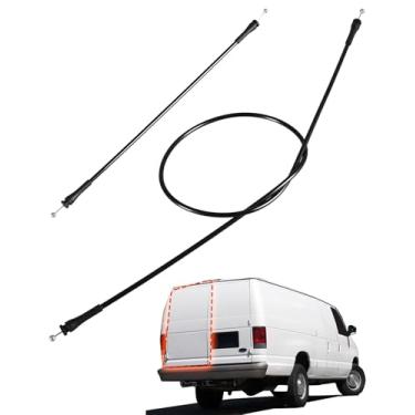 Imagem de KPALAG Cabos de liberação de trava superior e inferior da porta de carga traseira esquerda compatíveis com Ford E-150 E-250 E-350 E-450 Club Wagon Super Duty Substituir # 8C2Z15431A03A, 6C2Z1543286AA