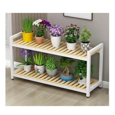 Imagem de Flower Rack，Plant Stand Indoor Outdoor，Storage Rack，Tier Plant Stand ，Simple Plant Stand，Floor-Standing Glower Rack，for Living Room Balcony Garden，Black，White(White,80*20*65cm/31.5*7.9*25.6in)