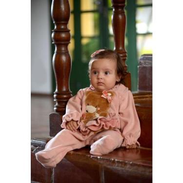 Imagem de Macacão Bebê Menina Plush Inverno Rose Heloise Ursinha - Upi Ulli, RN