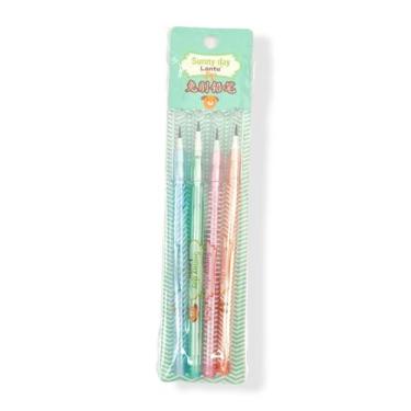 Imagem de Kit 4 Lapiseiras Troca Ponta 2.0 Sunny Day Fofa Lantu - Papelaria Cria