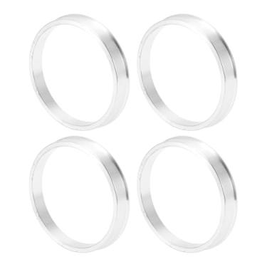 Imagem de INFINAUTO Anéis centralizados no cubo da roda do carro OD 65,1 mm para ID 58,6 mm eixo central de rodas amortecedores Hubrings liga de alumínio tom prata durável