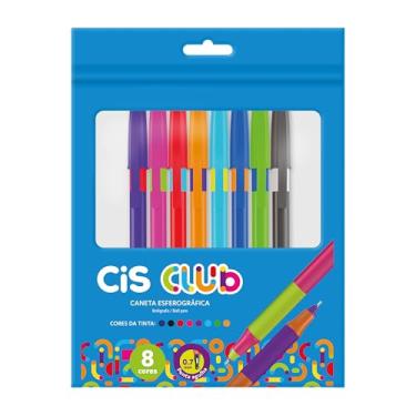 Imagem de Caneta Esferográfica CIS Club, 0.7mm, Estojo com 8 cores