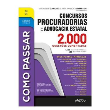 Imagem de Como Passar Em Concursos De Procuradorias E Adv. Estatal - 2.000 Questões Comentadas - 7ª Ed - 2025