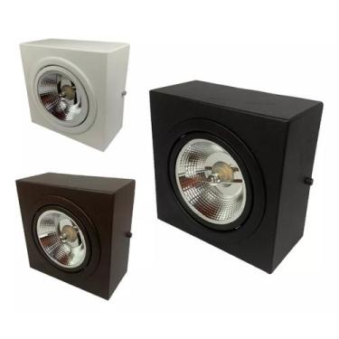 Imagem de Plafon Spot Sobrepor Ar111 Branco Quadrado Pé Direito Alto - Avant