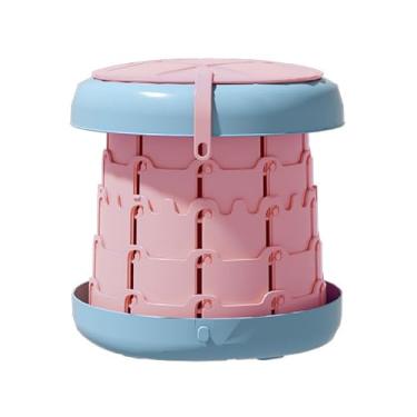 Imagem de Vaso sanitário portátil de PVC, vaso sanitário dobrável para crianças, mictório de viagem para bebês (rosa)