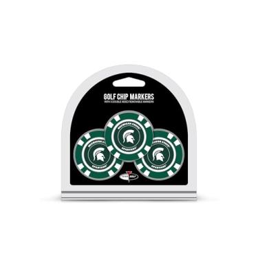 Imagem de Marcadores de bola de golfe Team Golf NCAA (3 unidades), tamanho de chip de pôquer com marcadores de esmalte de dois lados, Multi, One Size