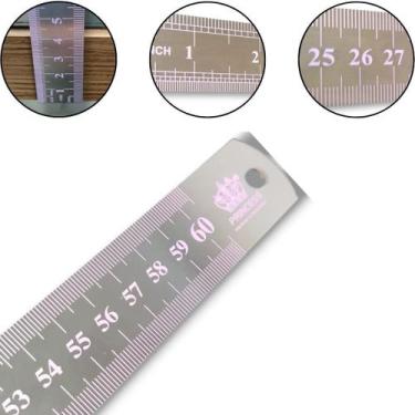 Imagem de Régua Princess 60cm Flexível Metal Profissional - Berto Aviamentos e A