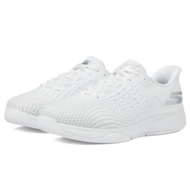 Imagem de Skechers Tênis feminino sem cadarço Viper Court Reload Hands Free, Branco, 7 Wide