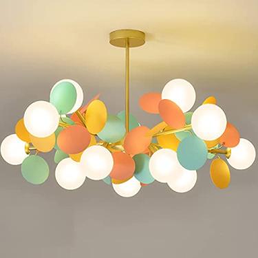 Imagem de DJAMEL Lustre De Quarto De Meninas; Lustre De Disco Colorido De Personalidade Lustre Moderno, Quarto De Crianças, Abajur Criativo, Corredor De Quarto Closet De Quarto De Meninas Lustres De Luz Decor