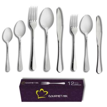 Imagem de Faqueiro de Talheres Elite 48 Peças Aço Inox Gourmet Mix