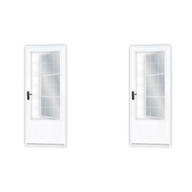 Imagem de Kit com 2 Portas de Aço Postigo 215x85cm com Grade Quadrada Minas Sul 