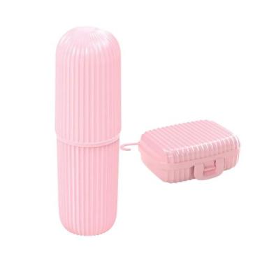 Imagem de Kit Saboneteira + Estojo Portátil Para Viagem Academia Fosco - PLASUTI
