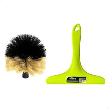 Imagem de Rodo verde para pia e Vassoura Limpa Teto Gesso e Teias - PREVEOESTE, 