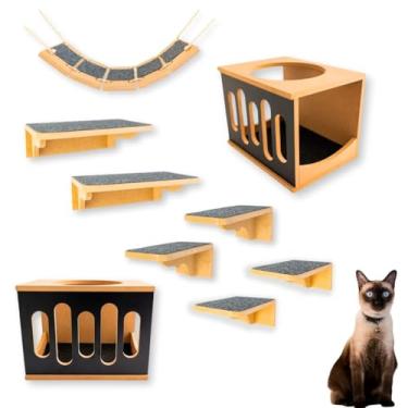 Imagem de Playground Gato 9 Peças - Onda Sonora - Super Resistente Montado Premium (Preto)