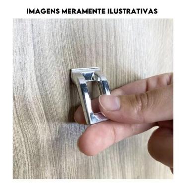 Imagem de Puxador Armario Argola Quadrado Cromado - Criativa Puxadores