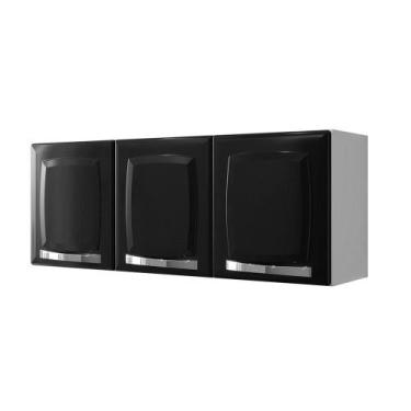 Imagem de Armário Aereo de cozinha Itatiaia Rose com 3 portas cor Preto - ARM-10