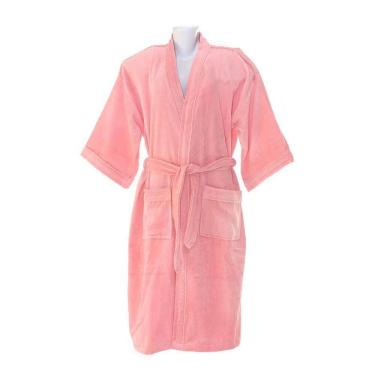 Imagem de Roupão Veludo Adulto 100% Algodão Briza Rosa 3008 Tam Gg