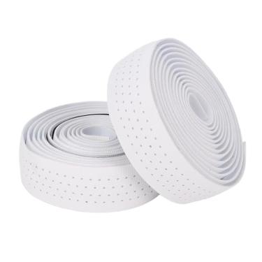 Imagem de Anti-deslizamento, Fita de Bucha de Bicicleta de Choque de Choque Com o Embrulho de Barra Eva Respirável e Plugues Finais para Barra de Queda de Bicicleta (Branco)