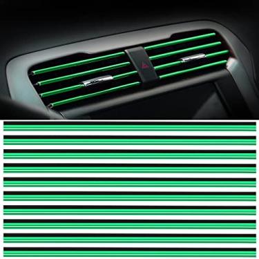 Imagem de MINGZAIQIPEI Saída de ventilação de carro acabamento interior do carro acabamento de moldagem de ar condicionado carro saída de ventilação acabamento cromado PVC interior do carro acabamento de saída