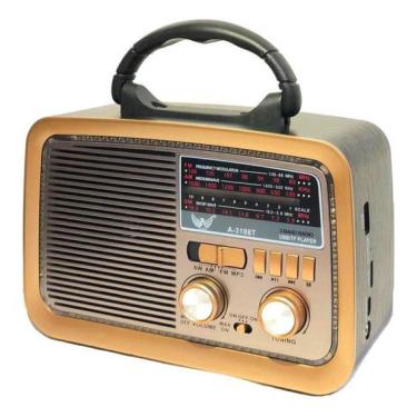 Imagem de Caixa Som Antiga Radio Portátil Retro Bluetooth Am Fm Sd Usb
