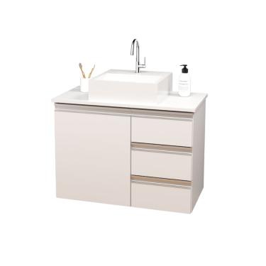 Imagem de Balcão Móvel Gabinete Mdf Para Banheiro Com Tampo & Cuba 70cm