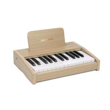 Imagem de JALOKEE Teclado de piano infantil, piano digital de 25 teclas para crianças, mini instrumento educativo musical, piano de madeira para crianças e meninos (carvalho, 25 teclas)