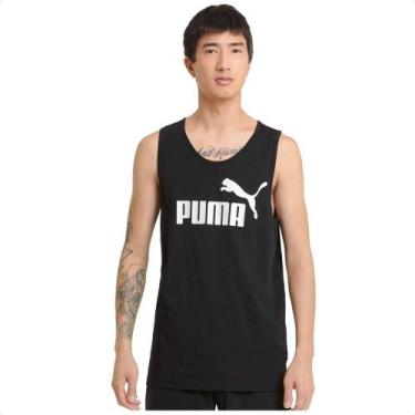Imagem de Camiseta Regata Puma Essentials Masculina, Preto, Branco, EPP
