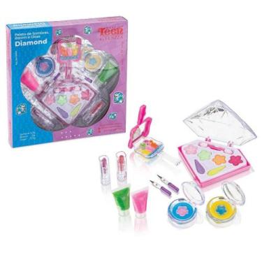 Imagem de Maquiagem Infantil Paleta Sombras Batom Gloss Diamond Fenzza