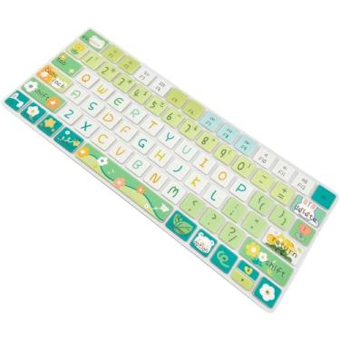 Imagem de Capa de teclado fofa para Apple iMac Magic Keyboard 2ª geração (modelo: A1644) sem teclado numérico, película protetora de silicone, flores fofas